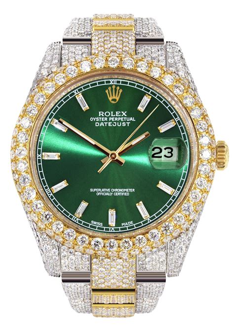 rolex iced out green 2017|iced out Rolex for sale.